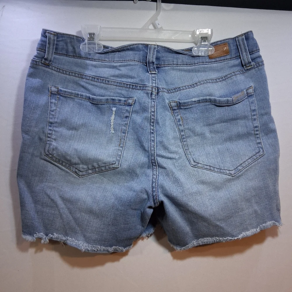 Light Blue Denim Cutoff Shorts - Women - Picture 2 of 3